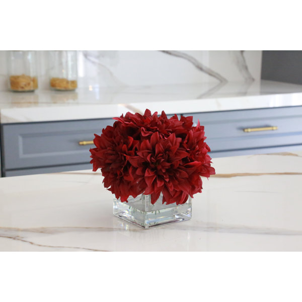Primrue Dahlia Centerpiece in Glass Vase Wayfair